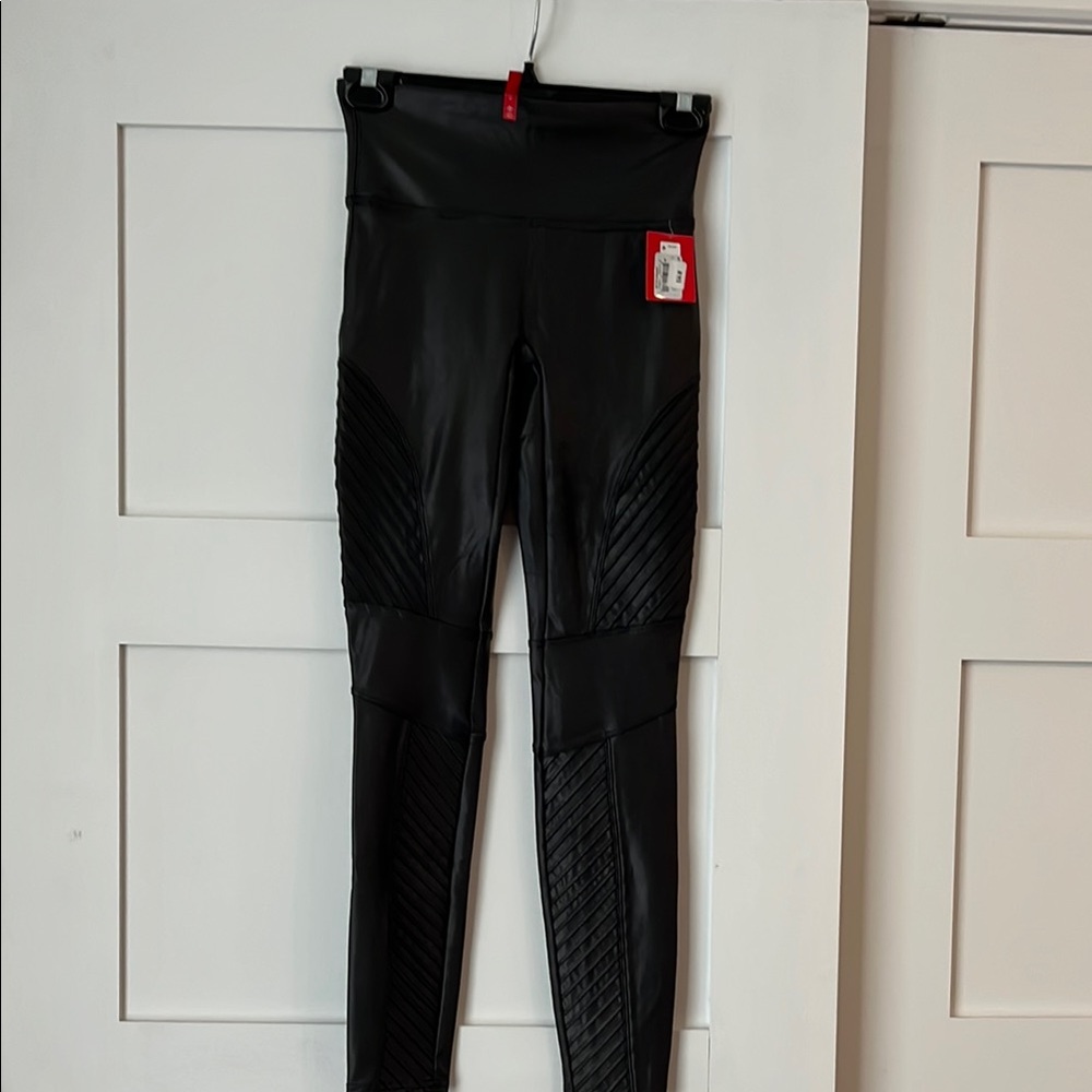 SPANX Faux Leather Moto Leggings